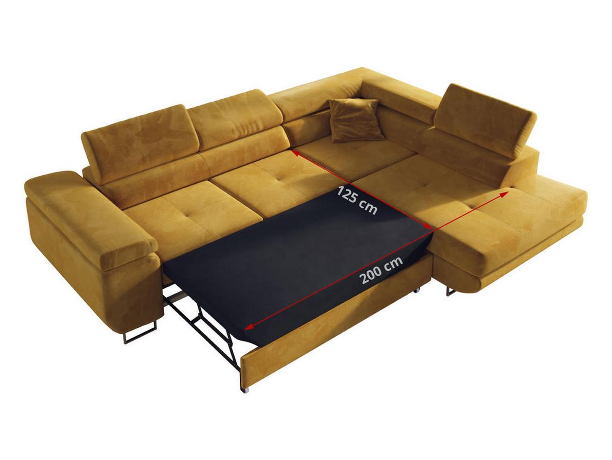 ECKSOFA GUSTAW L Gelb Velvet Rechts Seite - Gelb/Silberfarben, Textil/Metall (275/205cm) - MKS