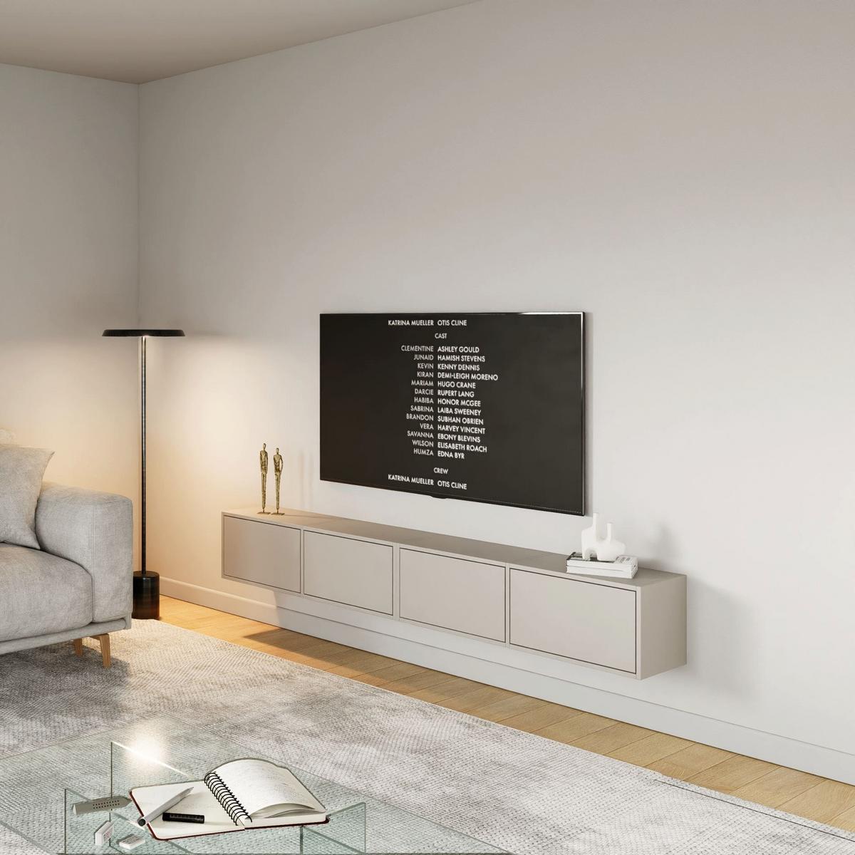 TV-LOWBOARD Framme hängend Kaschmirgrau 200/30/30 cm - Kaschmir, Holzwerkstoff (201.2/30/30cm) - Selsey