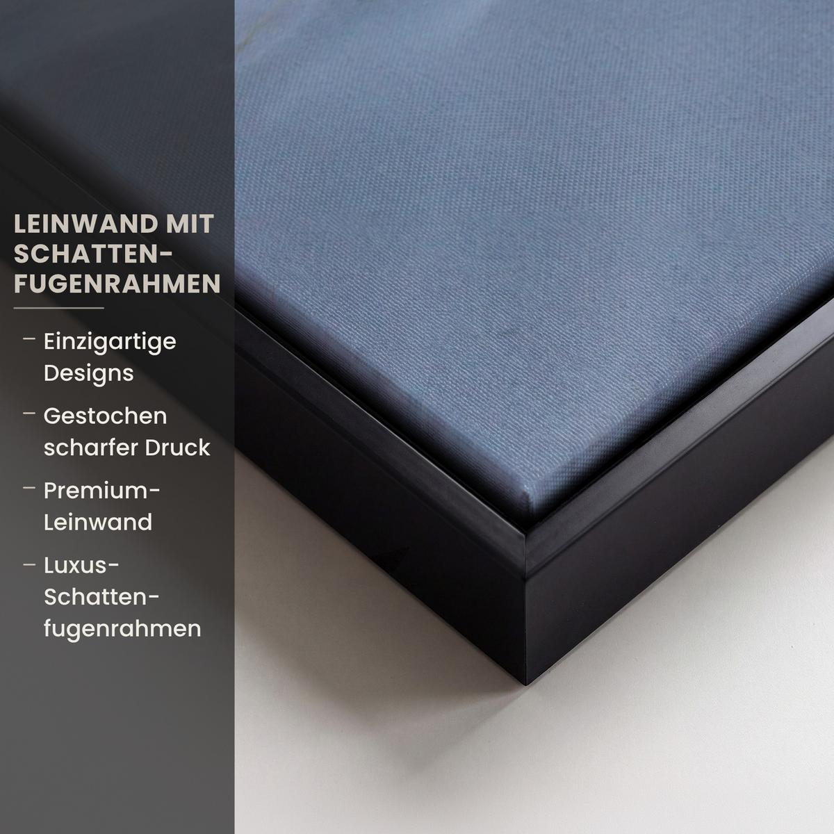 LEINWAND Bilder mit Rahmen - Strand - Sonne - Düne - Gras - Sand - Horizont - 60x40 - Hellblau, Textil (60/40cm) - MuchoWow