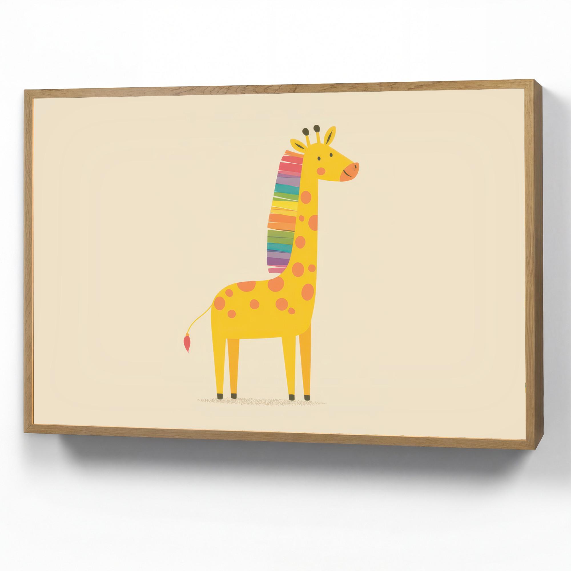 NACHTTISCHLAMPE MIT AKKU Giraffe - Regenbogenmähne - Beige 90x60 cm - Beige, Holzwerkstoff (8/90/60cm) - OnlyWow