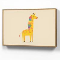 WANDLEUCHTE MIT AKKU Giraffe - Regenbogenmähne - Beige 90x60 cm - Beige, Holzwerkstoff (90/60/8cm) - OnlyWow