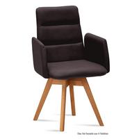 ARMLEHNSTUHL drehbar (6er-Set) Dorit 52x92x60 Eiche geölt/Espresso - Eichefarben/Dunkelbraun, Kunststoff (60/92/52cm) - 58aufmkessel