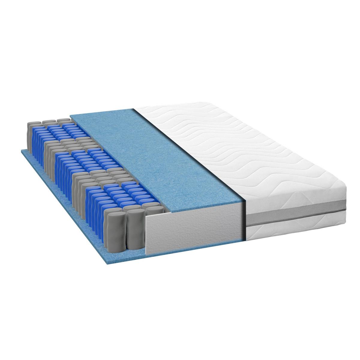 MATRATZE H3 180x200 cm – 24 cm Komforthöhe – 7 Zonen Matratze mit Taschenfederkern, stabile Matratze mit Klimaband & waschbarem Bezug - Weiß, Textil (180/200cm) - Mister Sandman