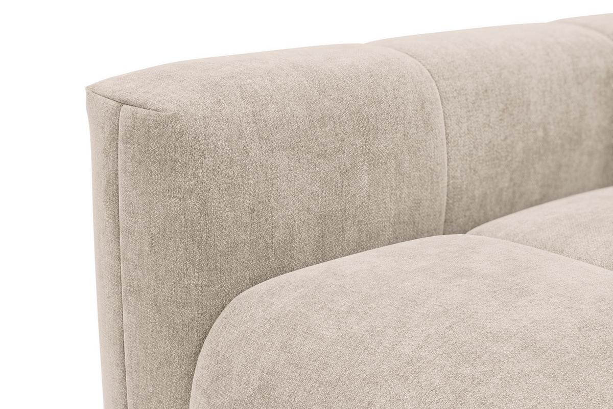 ECKSOFA VERONA 3-Sitzer rechts, Beige - Beige/Schwarz, Holz/Textil (224/173cm) - Courtois Laville