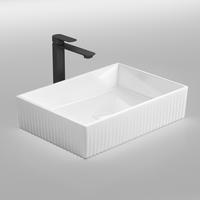 WASCHBECKEN mit Vertikale Rillen 45 / 32 / 11 cm - Weiß, Keramik (45/11/32cm) - EMKE
