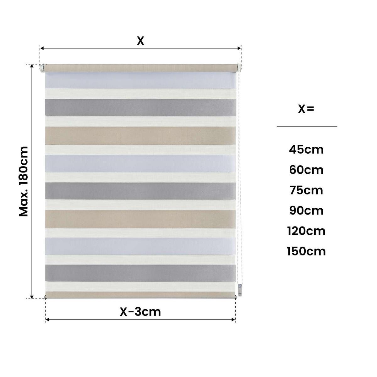 DOPPELROLLO Dreifarbig, 150 cm x 180 cm - Multicolor, Kunststoff (150/180cm) - STORESDECO