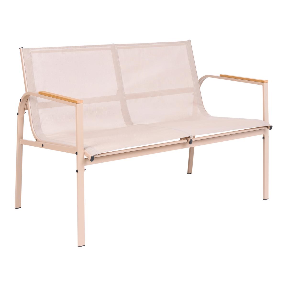 LOUNGE-SET mit Tisch 4-Sitzer Metall Beige Ledro - Beige, Metall - Beliani