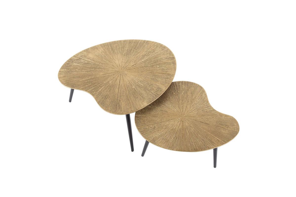 COUCHTISCH TIBALI 2ER SET Bronze Metall - Schwarz/Bronzefarben, Metall (56/71/40cm) - KAWOLA