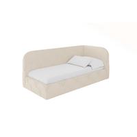 EINZELLBETT Jugendbett mit Bettkasten, Links - ELRY 80x200 Beige - Creme, Holzwerkstoff/Textil (80/200cm) - ALTDECOR