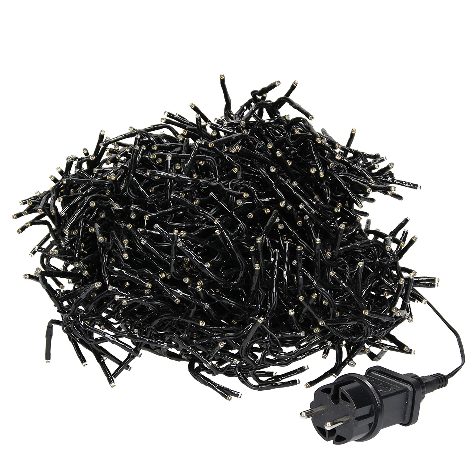 LED LICHTERKETTE 11m Warmweiß - Schwarz, Kunststoff (1400cm) - ECD-Germany