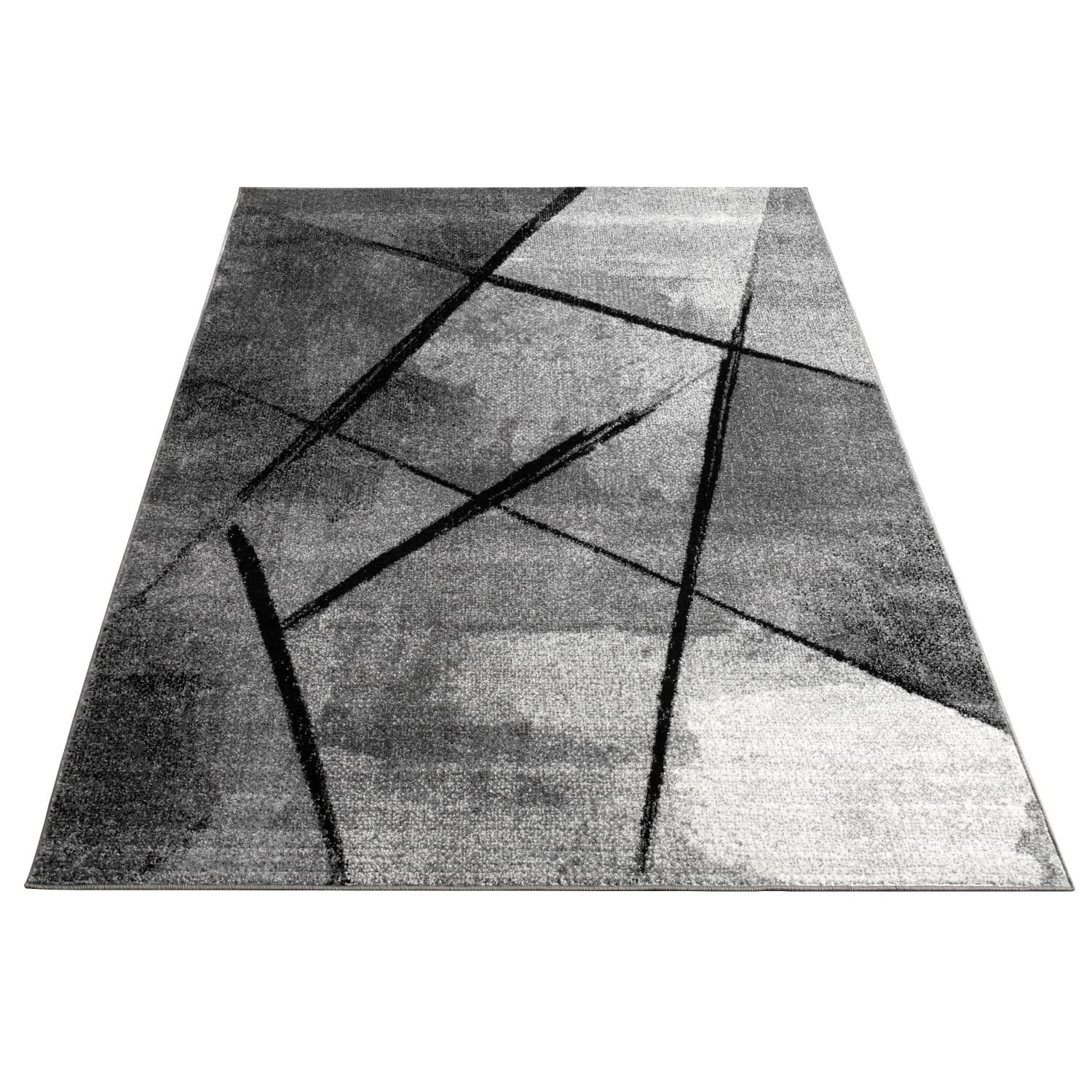 KURZFLORTEPPICH, abstrakt, Dunkelgrau, 80 x 150 cm - Dunkelgrau, Textil (80/150cm) - KADIMA DESIGN