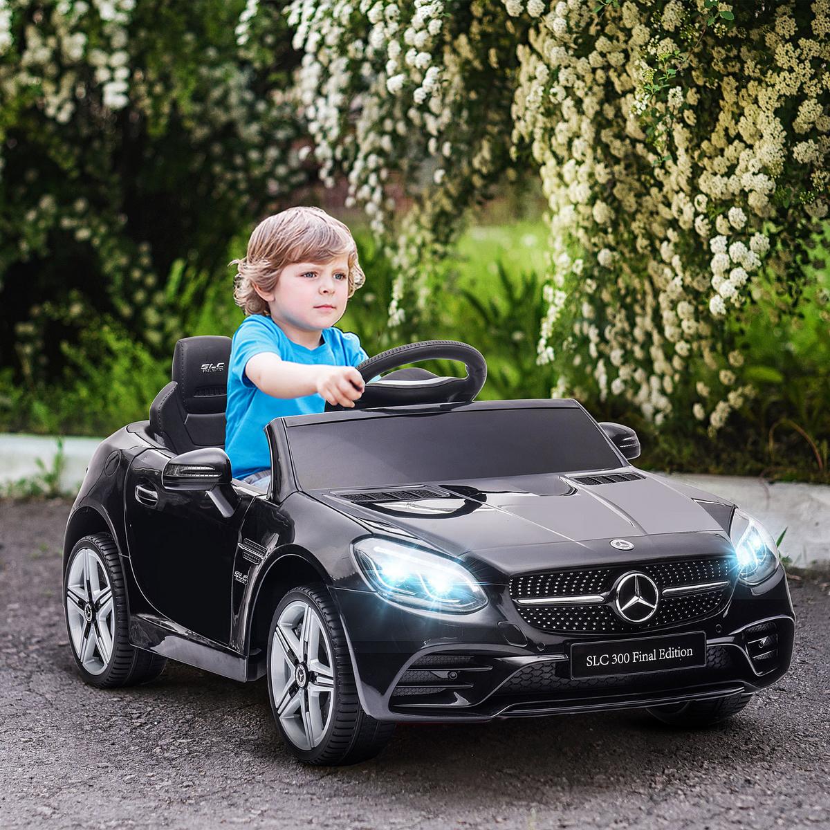12 V Kinder Elektroauto, Kinderfahrzeug mit Ferbedienung, Kinderauto, Schwarz - Schwarz, Metall (107/62.5/44cm) - AIYAPLAY