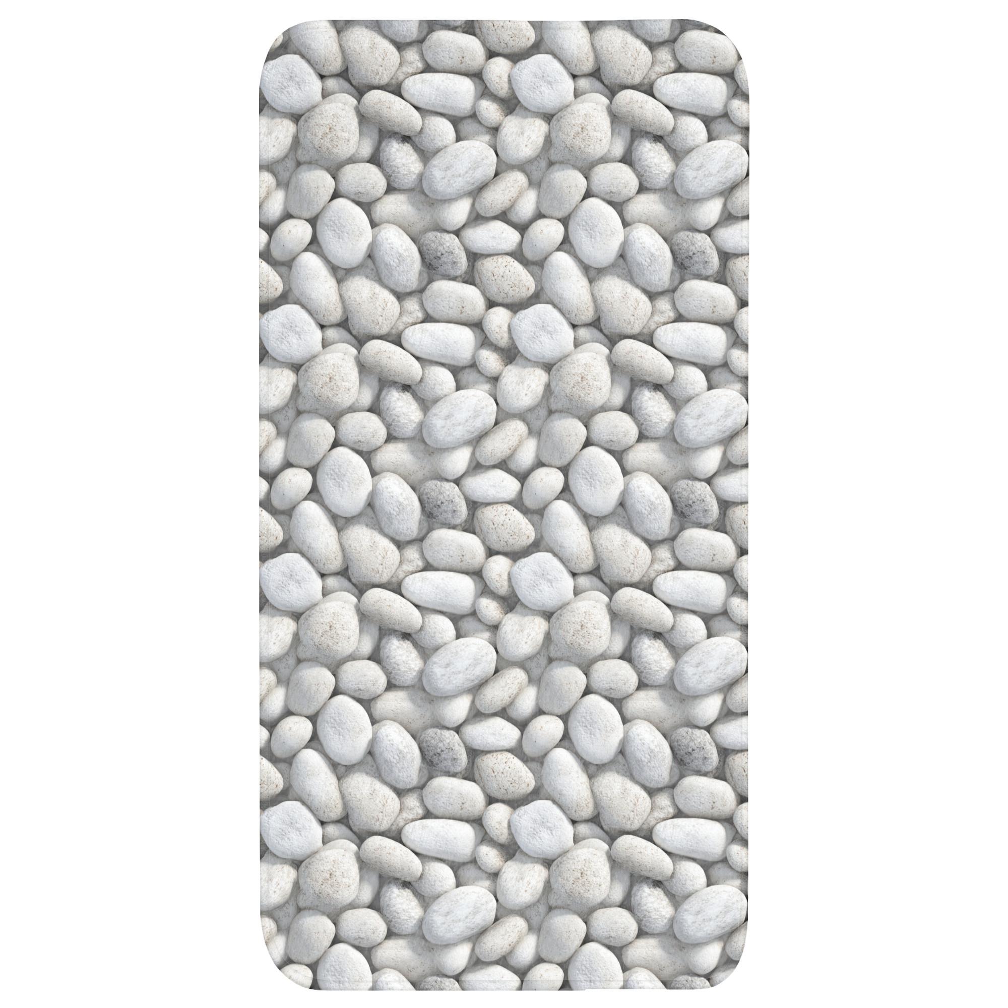 BADEMATTE Steine - Grau - Oval Badteppich 60x120 cm - Hellgrau, Textil (60/120cm) - OnlyWow