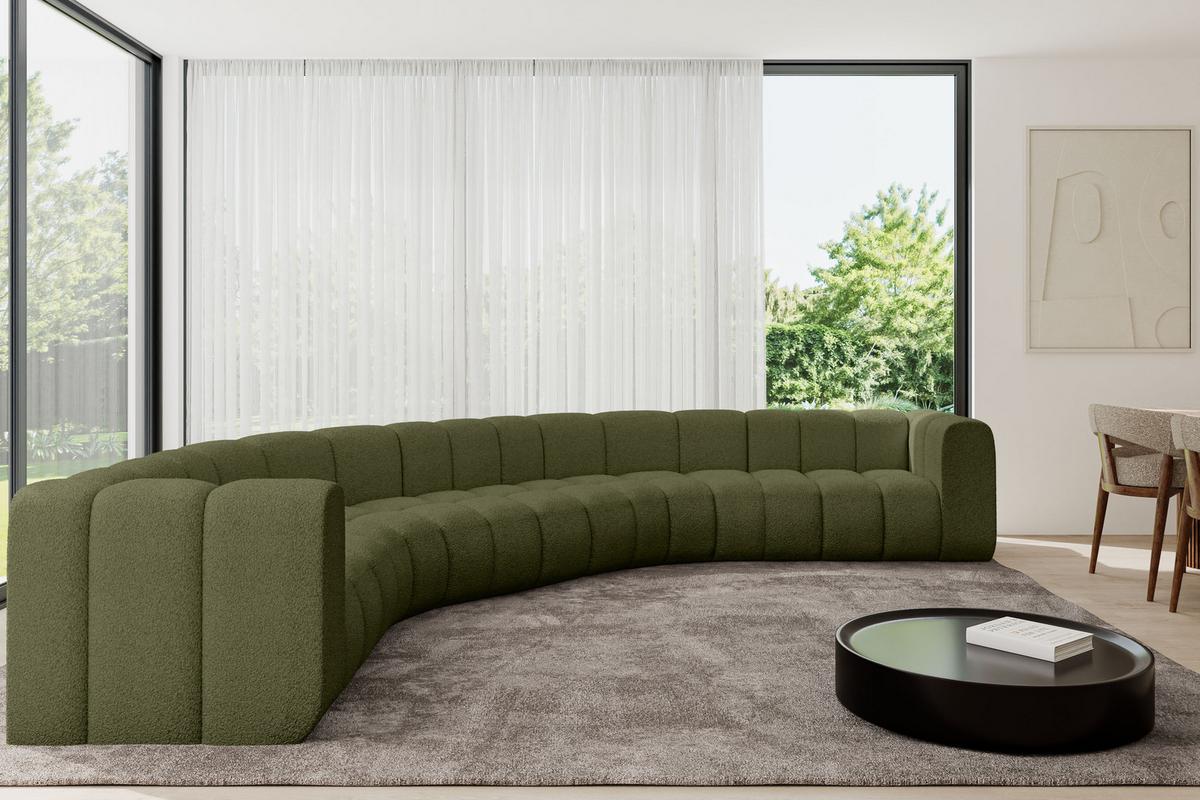 WOHNLANDSCHAFT modulares Sofa Lazro-U1 - 373x373x70 cm Grün - Grün, Holzwerkstoff/Textil (373/70/373cm) - ALTDECOR