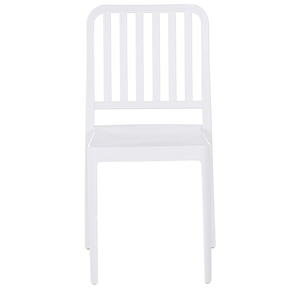 GARTENSTUHL 2er-Set Kunststoff weiß Sersale - Weiß, Kunststoff (42/82/47cm) - Beliani