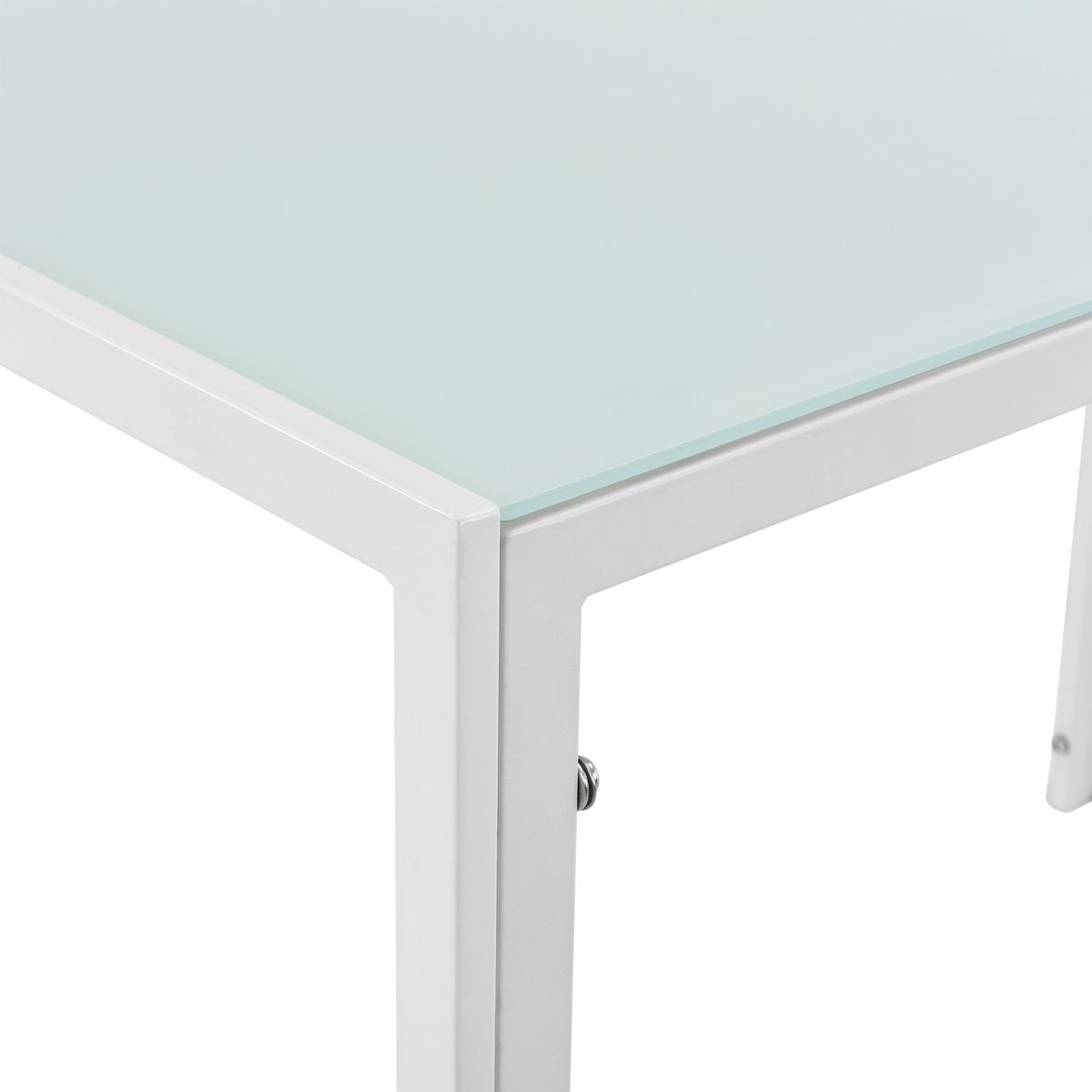 ESSTISCH Enschede - Weiß, Glas/Metall (60/105/75cm) - [en.casa]