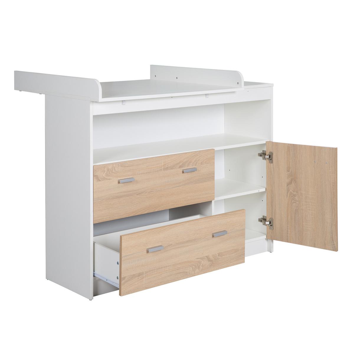 BABYZIMMER-SET Gabriella mit breiter Wickelkommode 2-teilig - Multicolor, Holzwerkstoff (76/80/142cm) - Roba