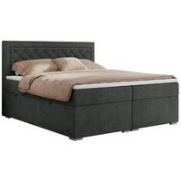 BOXBETT JASIR 120/200 - Dunkelgrau Strukture - H3 - Dunkelgrau, Holz/Textil (120/200cm) - MKS