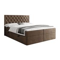 BOXSPRINGBETT INEZ mit Bettkasten mit Topper 160x200 cm Royal Velvet 196 - Braun, Textil - Lookway