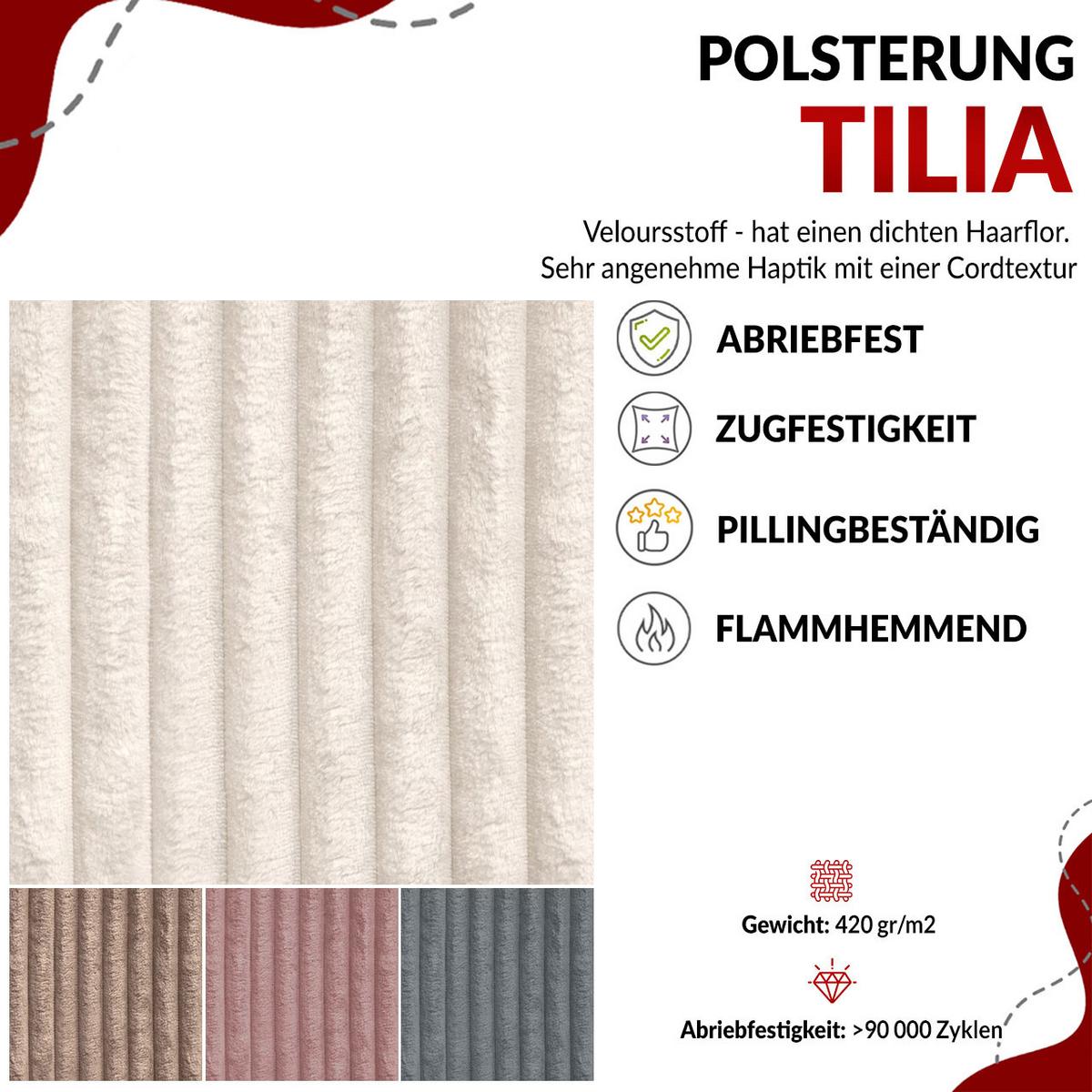 BOXSPRINGBETT TILIANO DUO 140/200 - Hellgrau Cord - H4 - Hellgrau, Textil (140/200cm) - MKS