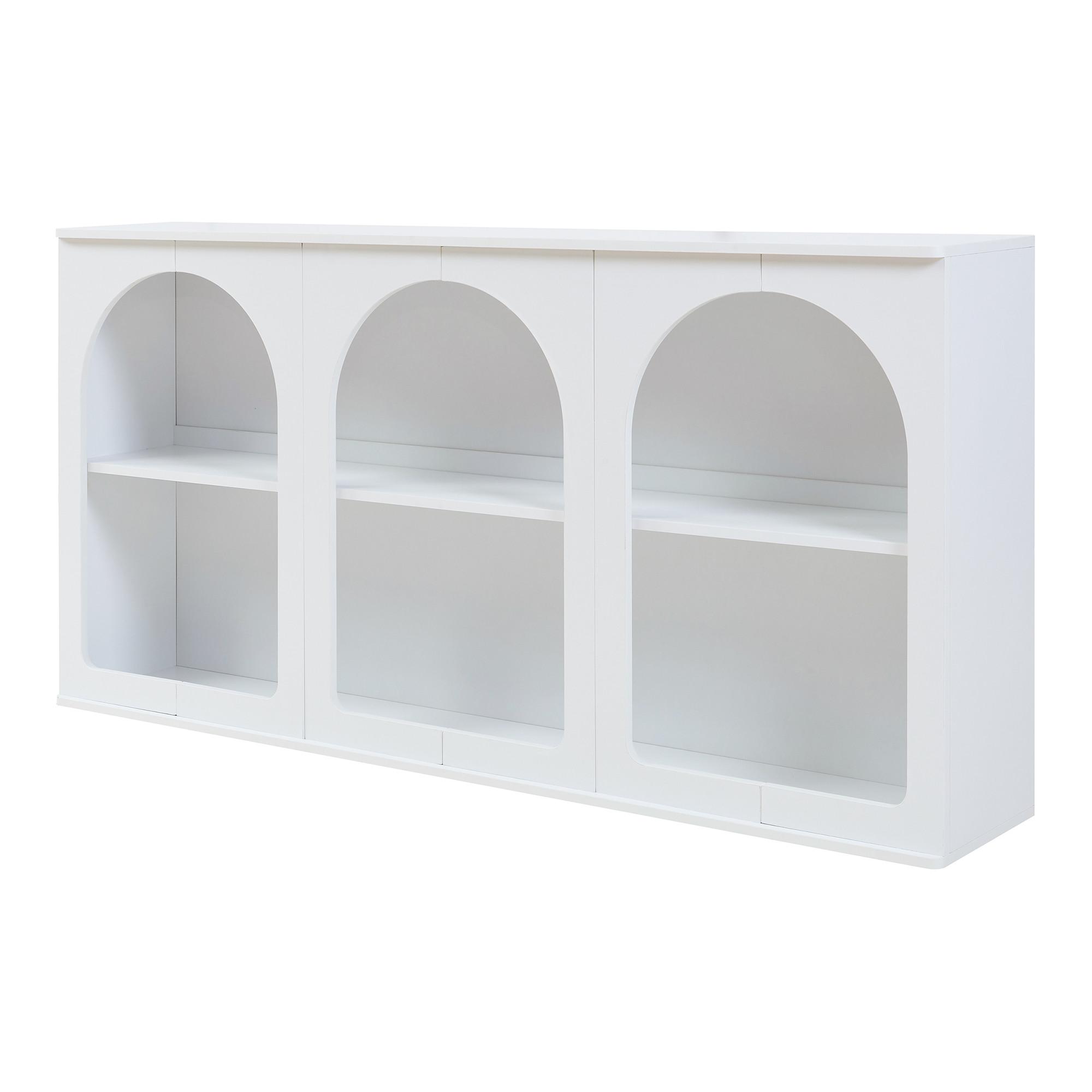 SIDEBOARD Trorhun - Weiß, Holzwerkstoff (30/80/160cm) - [en.casa]