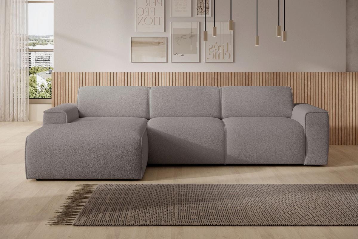 ECKSOFA Bouvi Graubraun links - Graubraun/Schwarz, Kunststoff/Textil (310/165cm) - Selsey