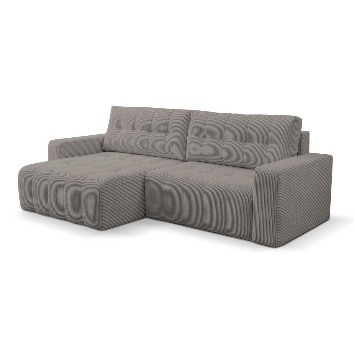 ECKSOFA Maillo Beige Cord - Beige/Schwarz, Kunststoff/Textil (245/143cm) - Selsey