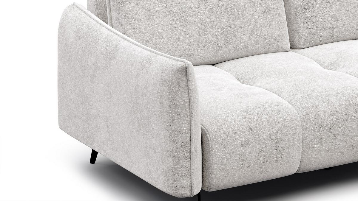 SOFA AERA 2,5-Sitzer, ecru - Ecru/Schwarz, Holz/Textil (187/89/96cm) - Wozimo