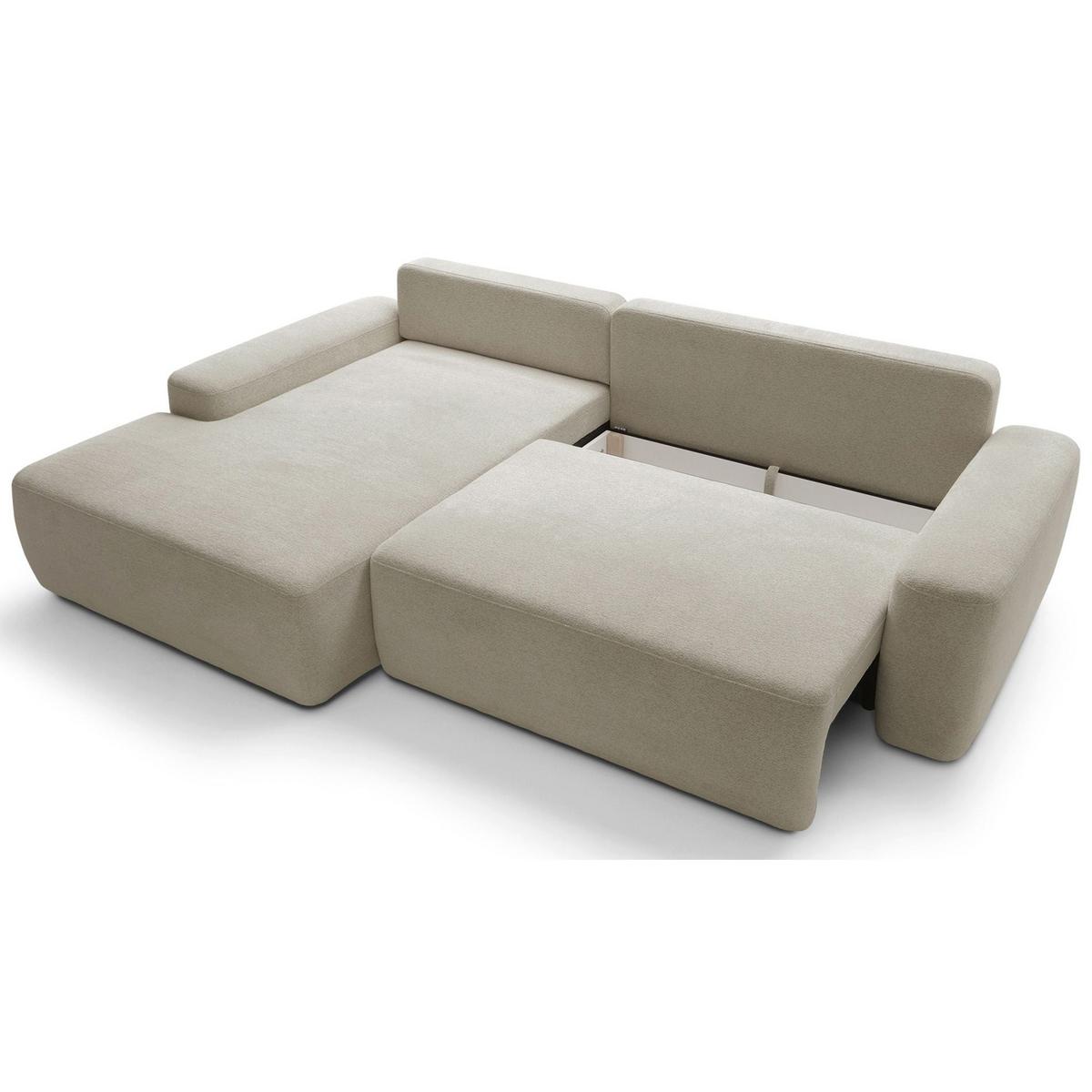 ECKSOFA Baleo Beige Chenille-Bezug - Beige/Schwarz, Kunststoff/Textil (264/162cm) - Selsey