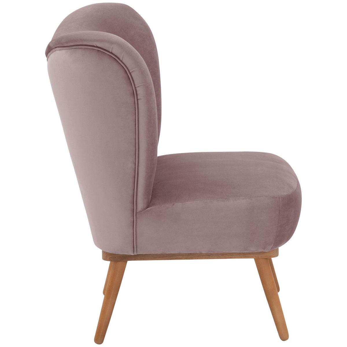 COCKTAILSESSEL Kayra Samtvelours rosé - Rosa, Kunststoff (72/90/74cm) - 58aufmkessel