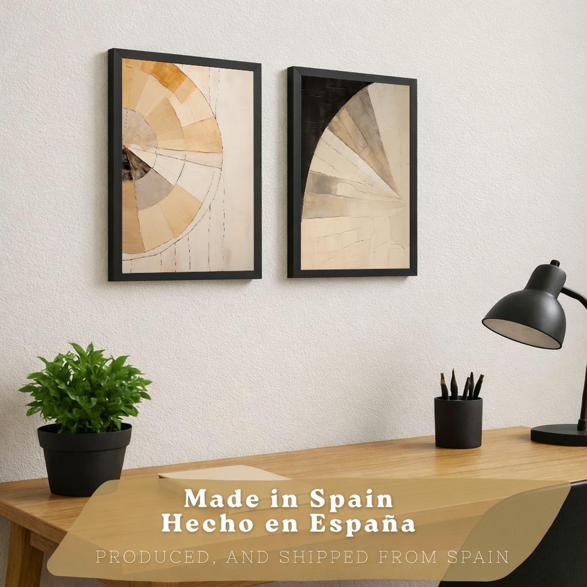 POSTER Set of 2 Abstract Wall Art Prints Modern Living Room Bedroom Kitchen Bathroom Decor Schwarzer Rahmen A4 - Schwarz, Papier (29.7/1/21cm) - Nacnic