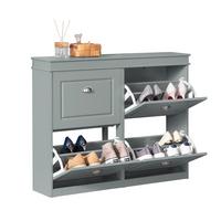 SCHUHSCHRANK Grau - Hellgrau, Holzwerkstoff (105/82/24cm) - SoBuy