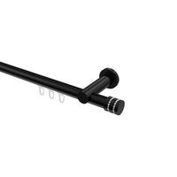 GARDINENSTANGE INNENLAUF Platon Estana 540 cm (geteilt in 3 x 180 cm), 1-läufig, 20 mm Ø Schwarz - Schwarz, Metall (540cm) - INTERDECO