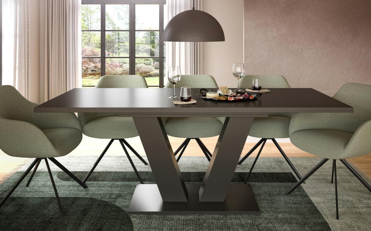 ESSTISCH grau 150 - 190 cm, Küchentisch ausziehbar - Grau, Holz/Holzwerkstoff (150/90/76cm) - Inn.Furn