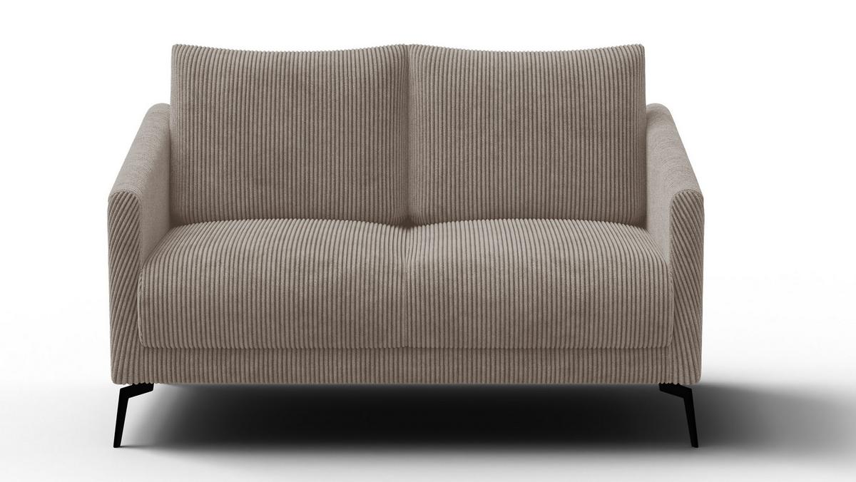 SOFA VILT 2-Sitzer, taupe - Taupe/Schwarz, Holzwerkstoff/Textil (142/89/94cm) - Wozimo