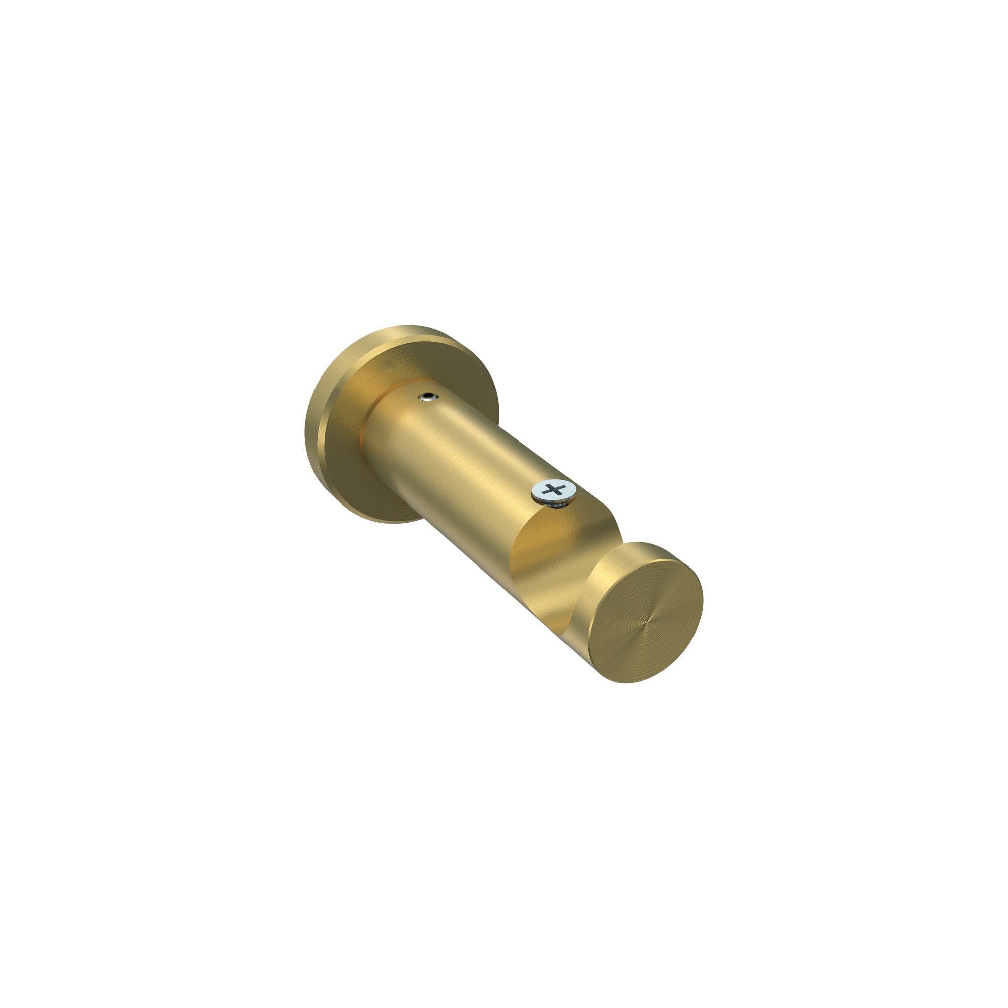 TRÄGER FÜR GARDINENSTANGEN 20 mm Ø, Platon 1-läufig, Messing-Optik - Messingfarben, Metall (9/4/4cm) - INTERDECO