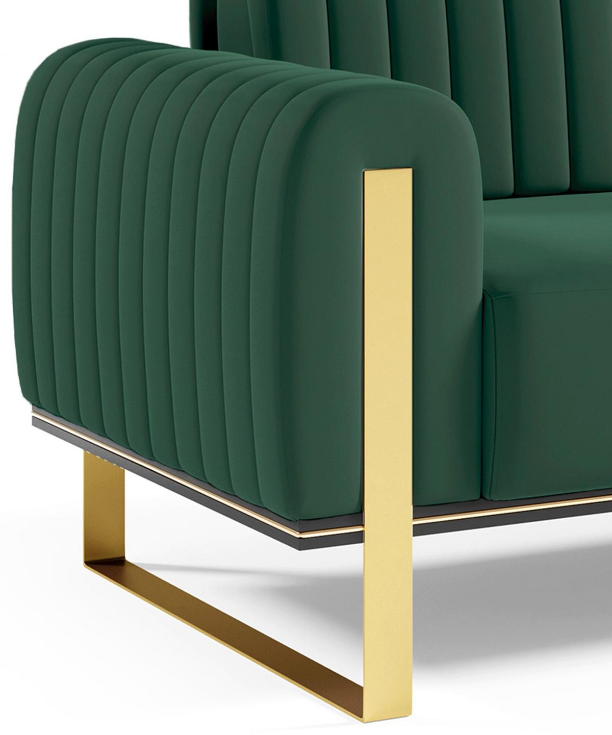 SOFA Parissa 228 cm - Goldfarben/Grün, Textil/Metall (228/79/92cm) - Selsey