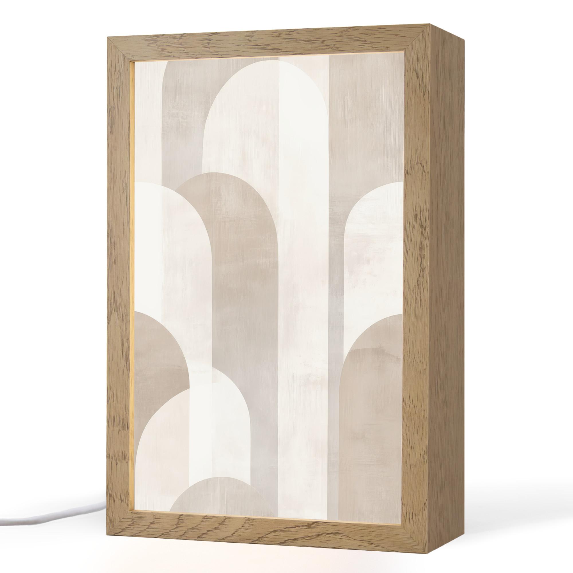TISCHLEUCHTE Abstrakte Bögen - Modern - Beige 20x30 cm - Buche Kolonial, Holzwerkstoff (8/20/30cm) - OnlyWow