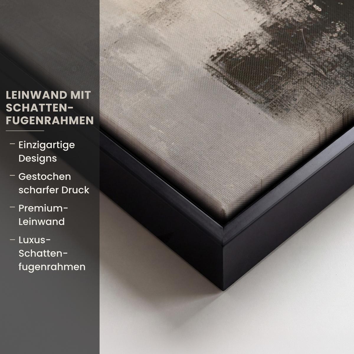 LEINWAND Bilder mit Rahmen - Abstrakt - Kunst - Grau - 70x100 - Hellgrau, Textil (70/100cm) - MuchoWow