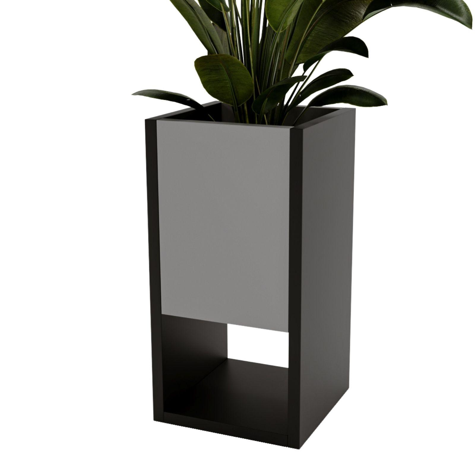 BLUMENKASTEN - Dunkelgrau, Holzwerkstoff (22.6/45/22.62cm) - RAUMHIRSCH FURNITURE