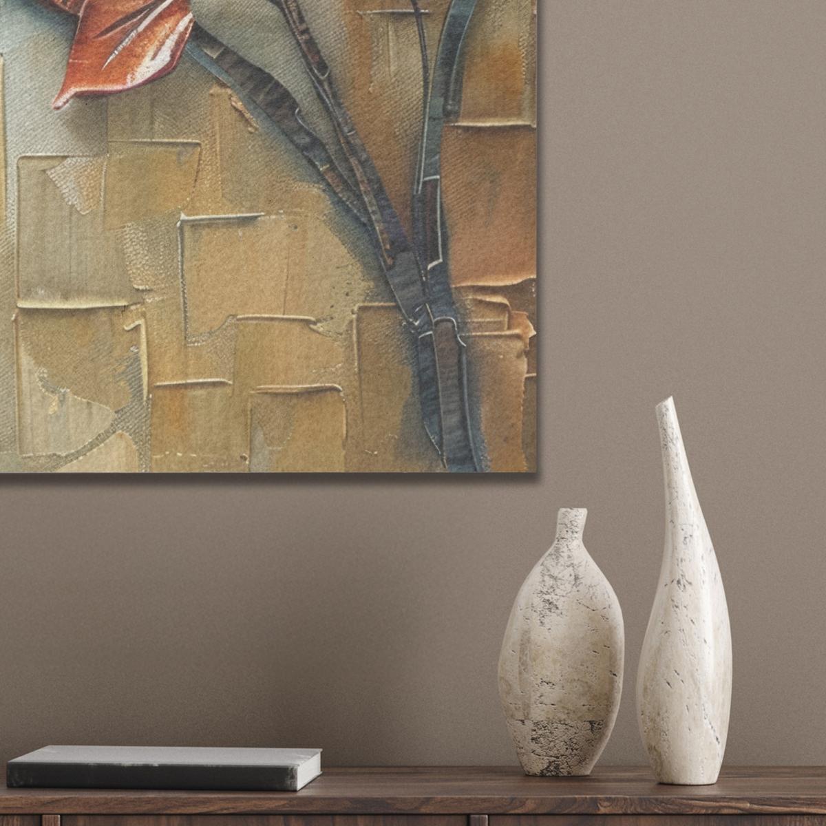 AKUSTIKBILD Baum - Abstrakt - Natur - Kunst Kunstdruck Schlafzimmer 50x70 cm - Goldfarben, Kunststoff (50/70/0.9cm) - MuchoWow