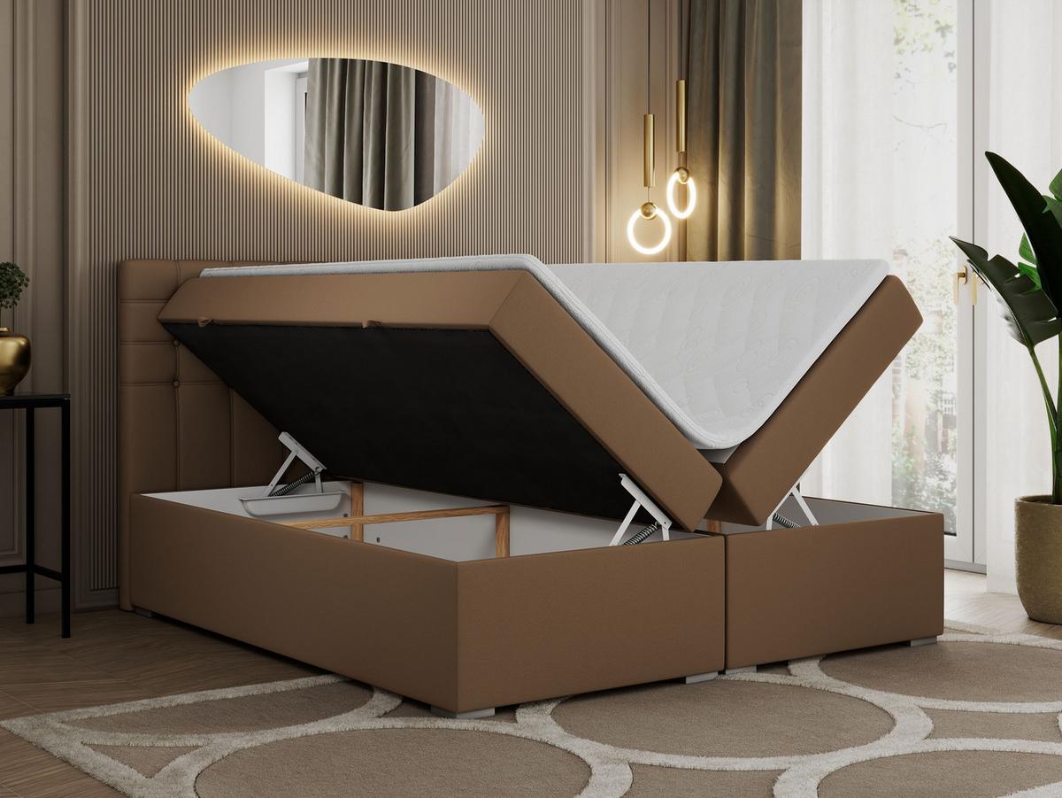 BOXBETT SUSAN 160/200 Braun Kunstleder - H4 - Braun, Holz/Textil (160/200cm) - MKS