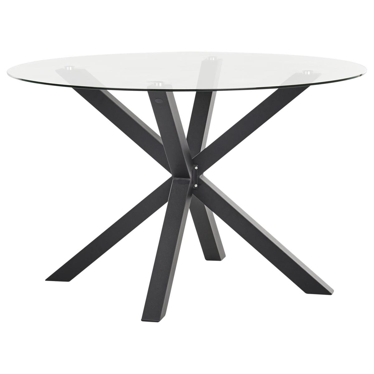 GARTENTISCH Schwarz Maletto - Transparent/Schwarz, Glas (120/120/75cm) - Beliani