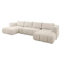 WOHNLANDSCHAFT CLOUD-U 405x185x90 Beige Cord - Beige, Holzwerkstoff/Kunststoff (405/90/185cm) - ALTDECOR