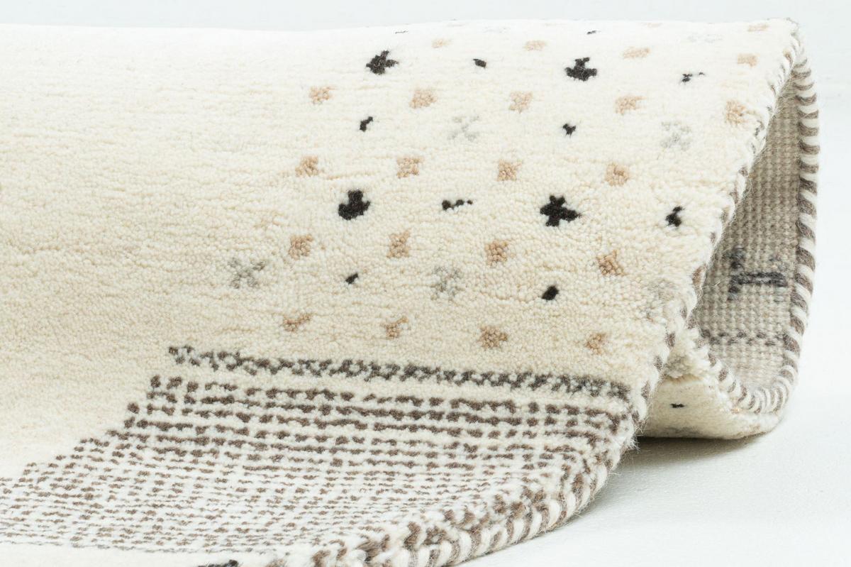 HANDKNÜPFTEPPICH Denver 150x150 cm - Beige, Textil (150/150cm) - THEKO