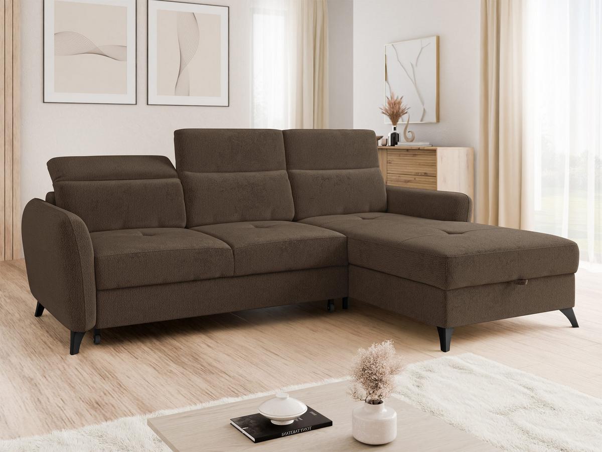 ECKSOFA Talia, Seite: Rechts 2R-LC - Schwarz/Braun, Holz/Kunststoff (238/167cm) - MIRJAN24