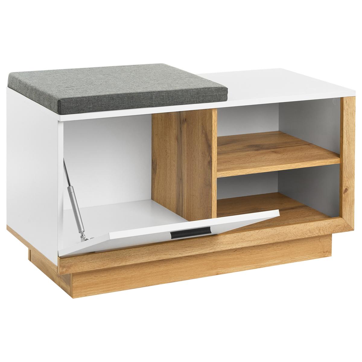 FLUR-SET Weiß Corowa - Hellbraun/Weiß, Holzwerkstoff (90/53/40cm) - Beliani