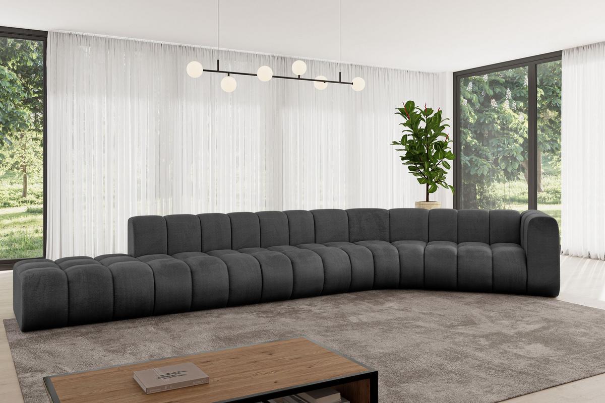 ECKSOFA modulares Sofa Tilmo-L2 - 490x194x70 cm Schwarz - Schwarz, Holzwerkstoff/Textil (490/194cm) - ALTDECOR