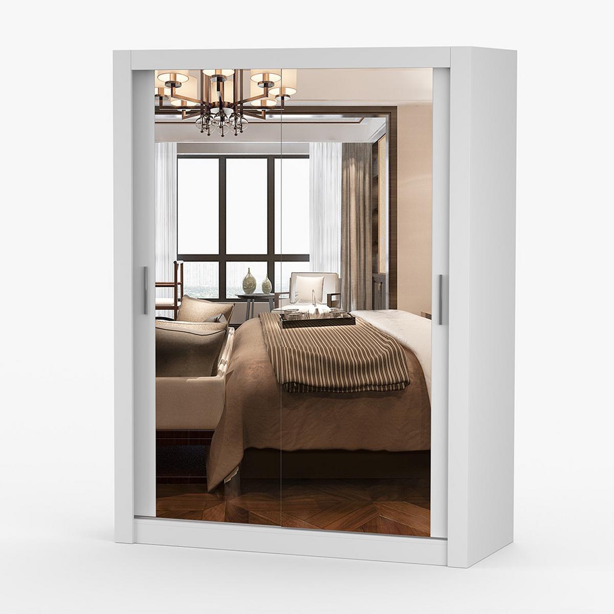 KLEIDERSCHRANK Milan 150 cm, 150/215/64, 2-türig, weiß - Weiß, Holzwerkstoff (150/215/64cm) - imoebel24