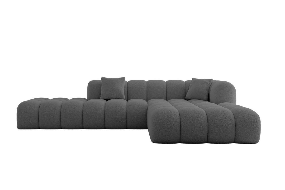 ECKSOFA Ottomane Rechts OLEA-L2 - 289x176x71 cm Grau - Platinfarben/Schwarz, Holzwerkstoff/Kunststoff (289/176cm) - ALTDECOR